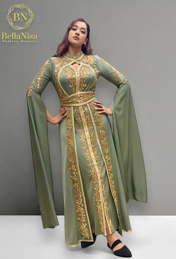 Maitha Morrocan Kaftan Lime