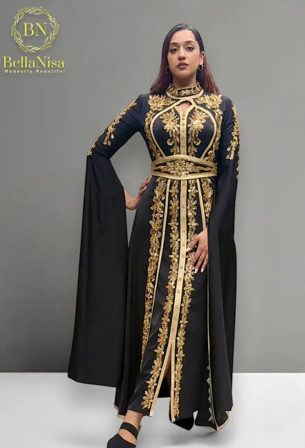Maitha Morrocan Kaftan Black