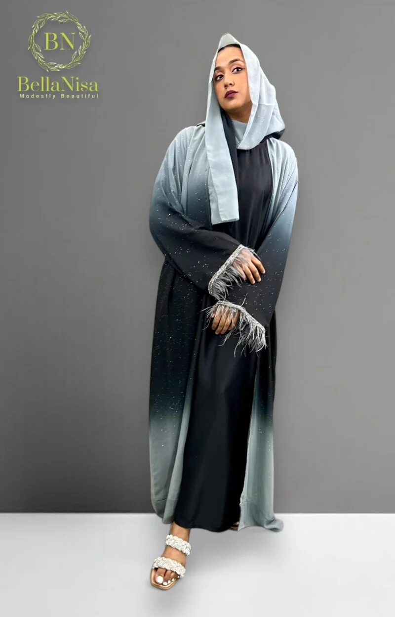Open Abaya Feather - Image 5