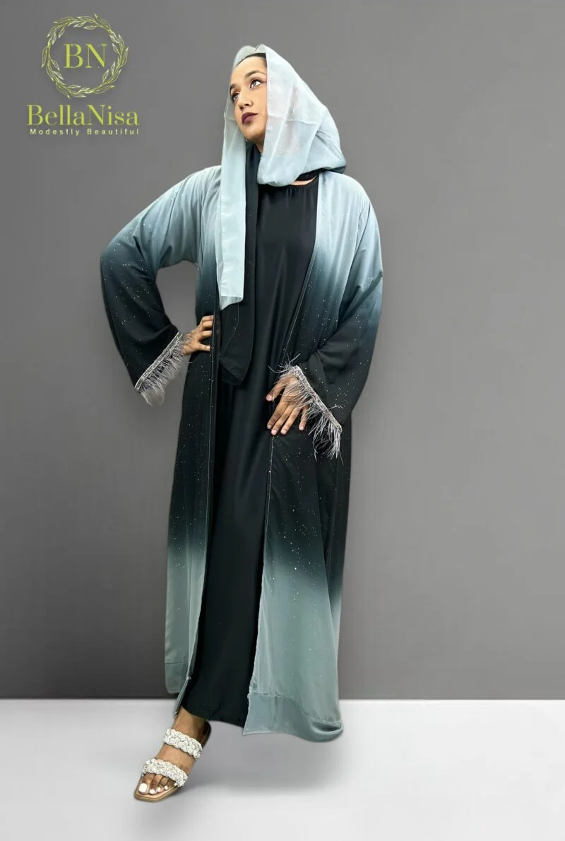 Open Abaya Feather - Image 4