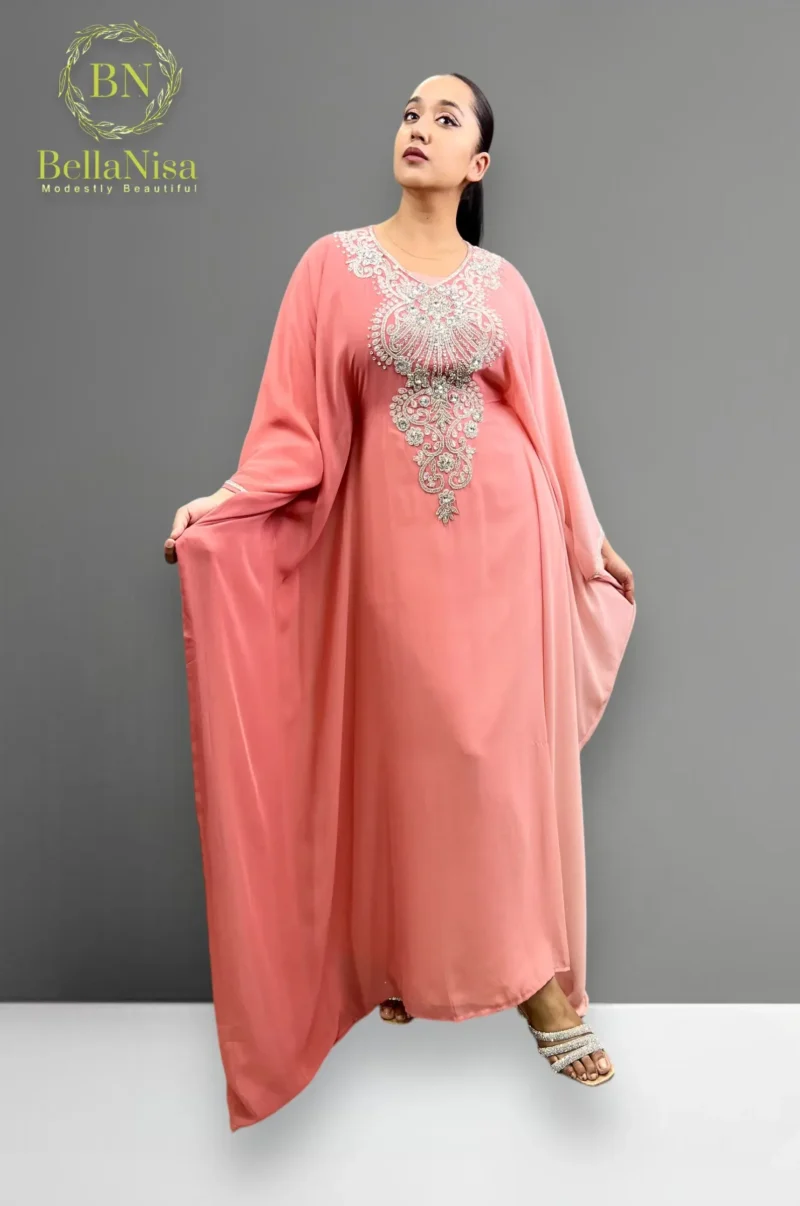 Girl wear Handmade High Quality Dual Abaya Kaftan dress