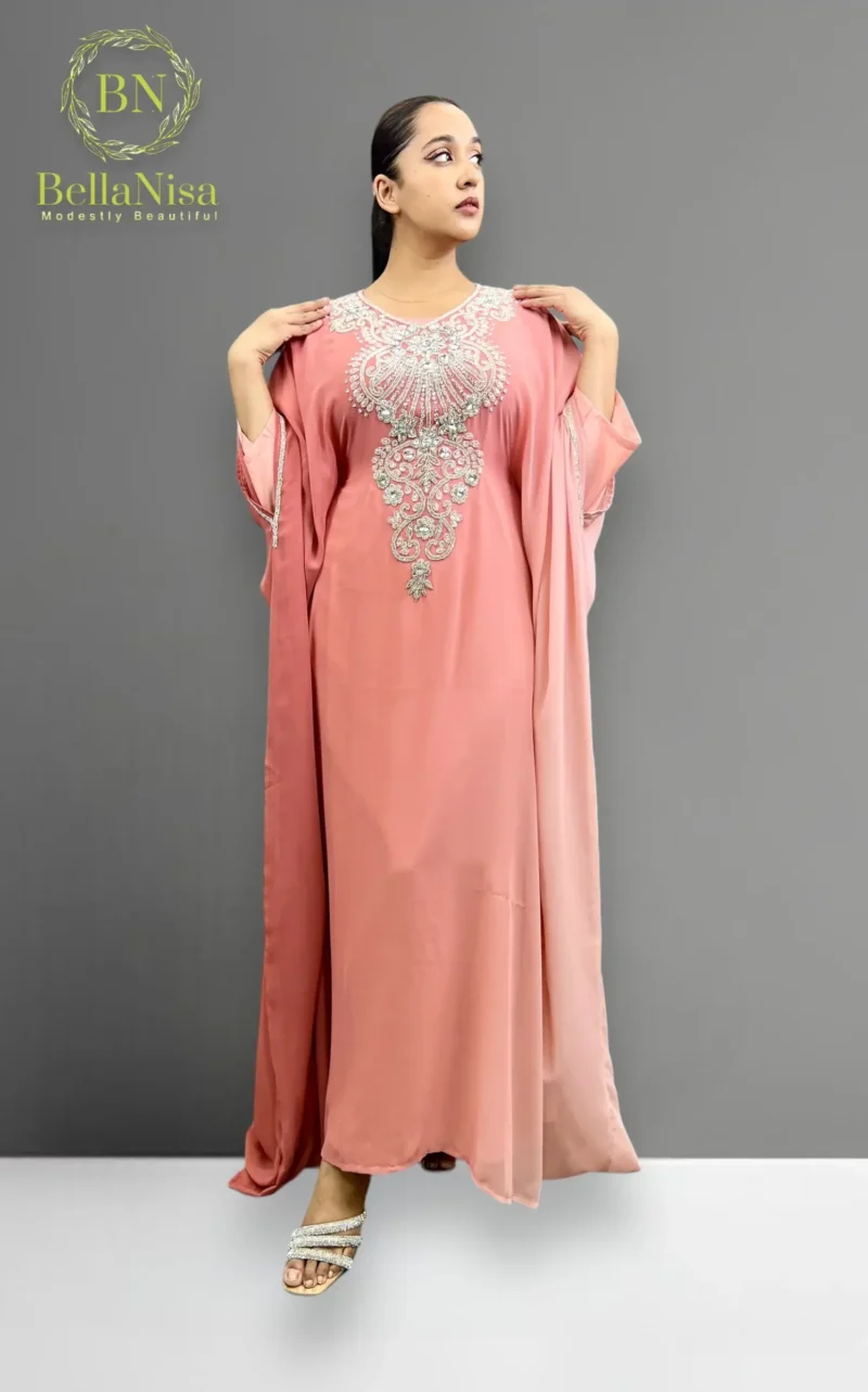 Girl wear Handmade High Quality kaftan dress