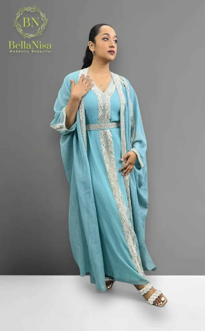 Girl wear Luna Morrocan Kaftan dress