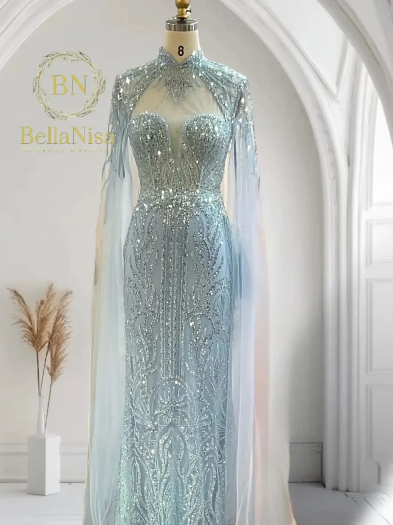 Girl Wear Wedding and Party dress Selena Bespoke Gown Sky Blue